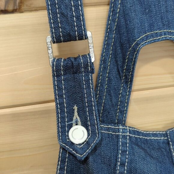 Coogi Overall Mini Skirt Womens 9/10 Blue Embroidered Denim 90s y2k - Picture 6 of 16